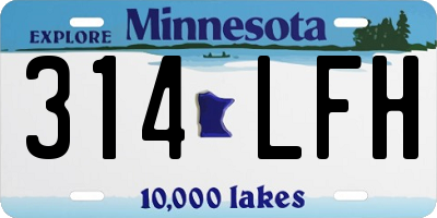 MN license plate 314LFH