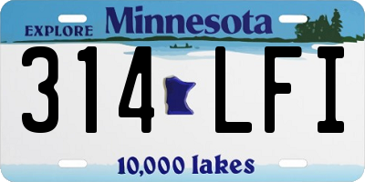 MN license plate 314LFI