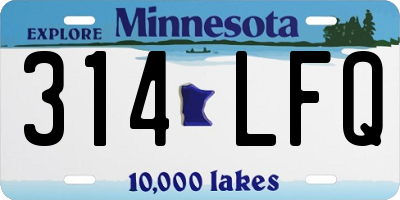 MN license plate 314LFQ
