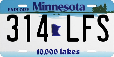 MN license plate 314LFS