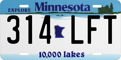 MN license plate 314LFT