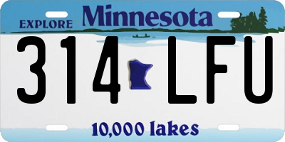 MN license plate 314LFU