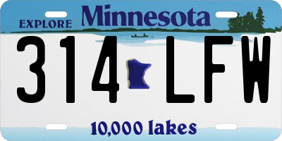 MN license plate 314LFW