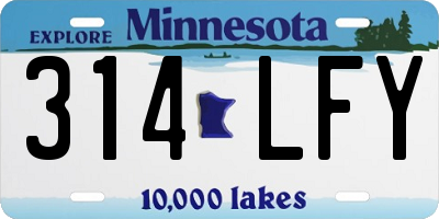 MN license plate 314LFY