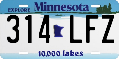 MN license plate 314LFZ