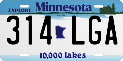 MN license plate 314LGA