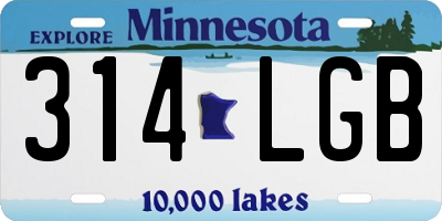 MN license plate 314LGB