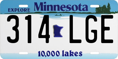 MN license plate 314LGE