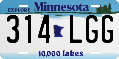 MN license plate 314LGG