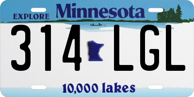 MN license plate 314LGL