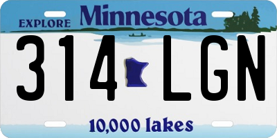 MN license plate 314LGN