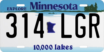 MN license plate 314LGR