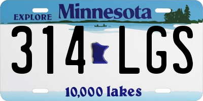 MN license plate 314LGS