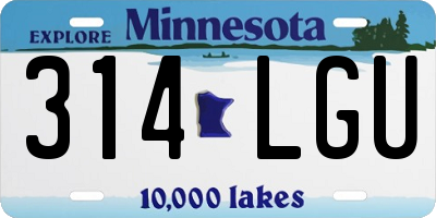 MN license plate 314LGU