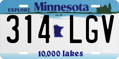 MN license plate 314LGV