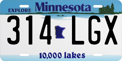MN license plate 314LGX
