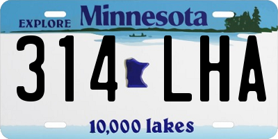 MN license plate 314LHA