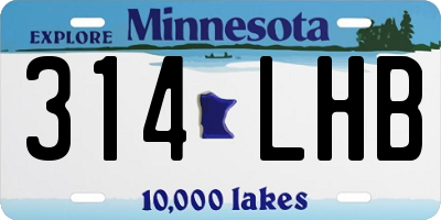MN license plate 314LHB