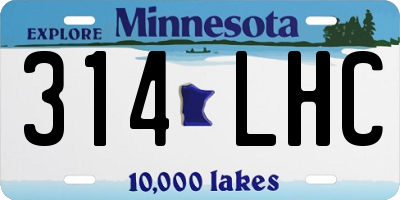 MN license plate 314LHC