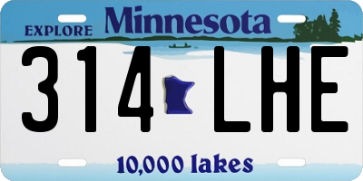 MN license plate 314LHE