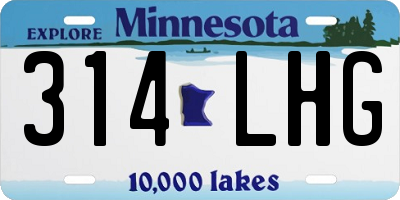 MN license plate 314LHG