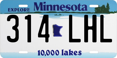 MN license plate 314LHL