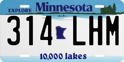 MN license plate 314LHM