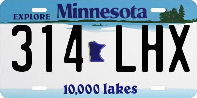 MN license plate 314LHX