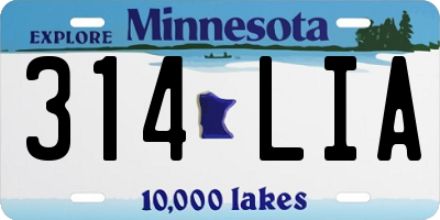MN license plate 314LIA