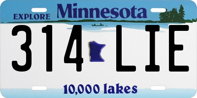 MN license plate 314LIE