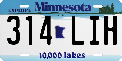 MN license plate 314LIH