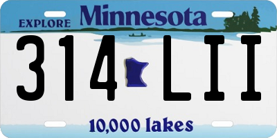 MN license plate 314LII