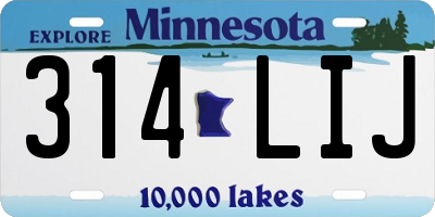 MN license plate 314LIJ
