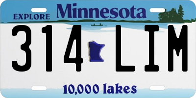 MN license plate 314LIM