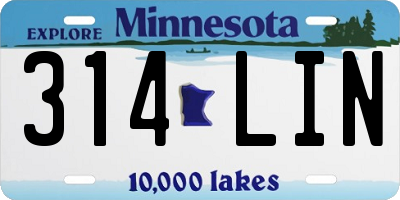 MN license plate 314LIN