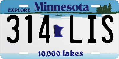 MN license plate 314LIS