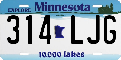 MN license plate 314LJG