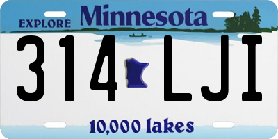 MN license plate 314LJI