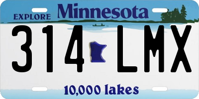 MN license plate 314LMX