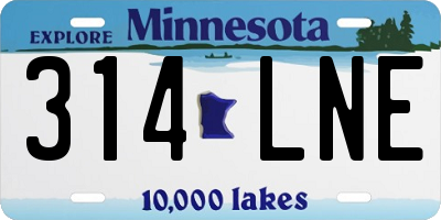 MN license plate 314LNE