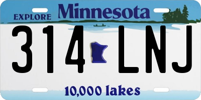 MN license plate 314LNJ