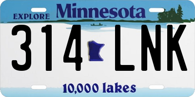 MN license plate 314LNK