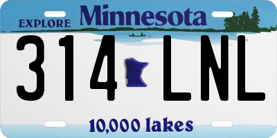 MN license plate 314LNL