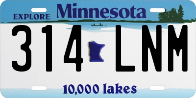 MN license plate 314LNM