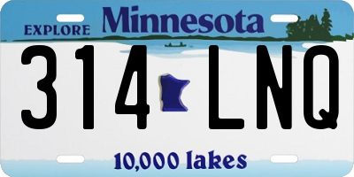 MN license plate 314LNQ