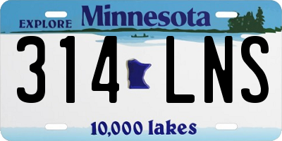 MN license plate 314LNS