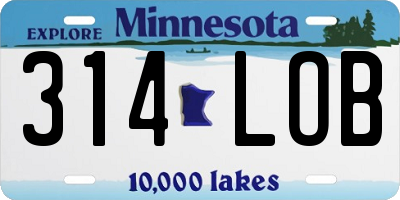 MN license plate 314LOB