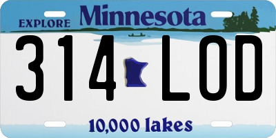 MN license plate 314LOD