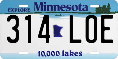 MN license plate 314LOE