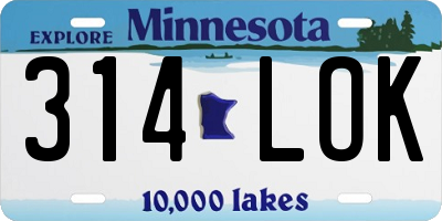 MN license plate 314LOK